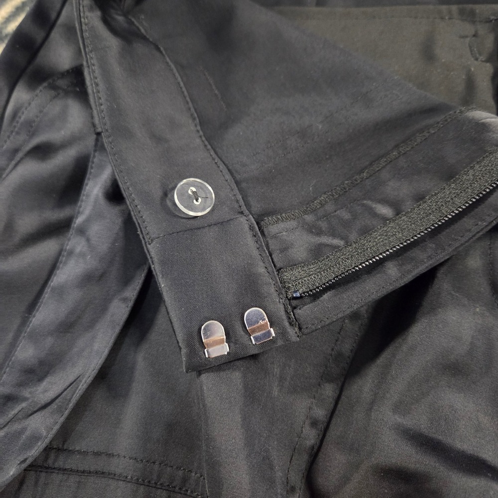 Abercrombie & Fitch Black Satin Belted Wide Leg Cargo Pants Size 30/10 - Picture 10 of 10